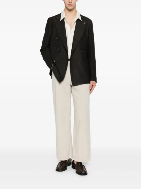 Tagliatore herringbone-pattern double-breasted blazer